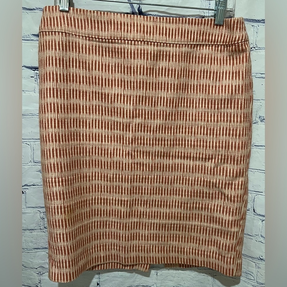 Ann Taylor Loft Womens Skirt 8 Striped Pencil Knit Cotton